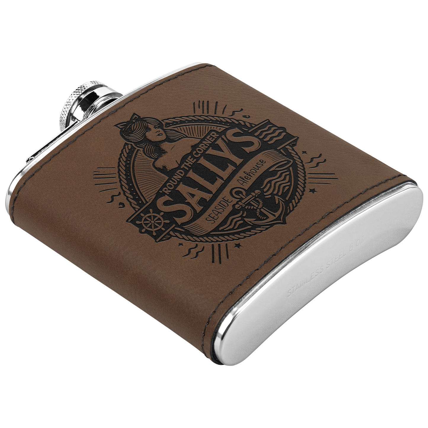 Round_the_Corner_Sallys_Flask_Dk_Brown_Angle_Mockup.png